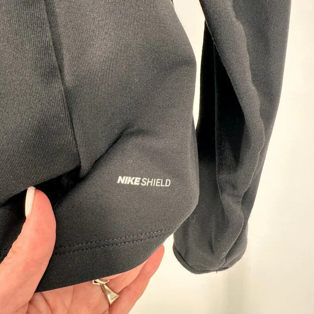 Nike Shield Running Black Full Zip Up Jacket Size Large